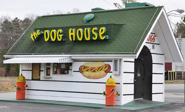 Dog House restaurant with green roof