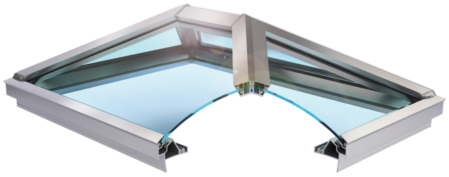 Cross section of a skylight, the Versalite Glass Oldcastle BuildingEnvelope