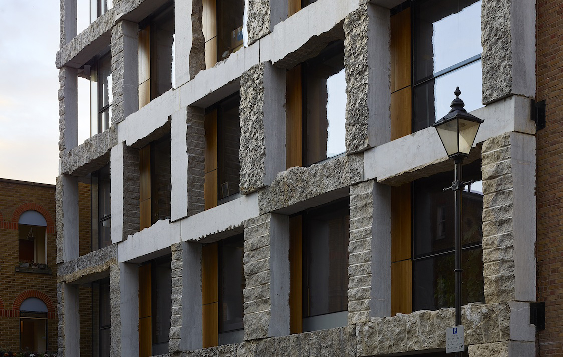 Photo of 15 Clerkenwell Close, which features load-bearing limestone pillars and columns