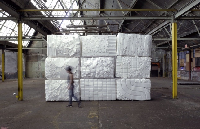 Packed walls of styrofoam