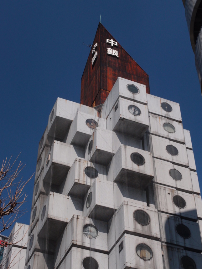 A tower composed of concrete blocks