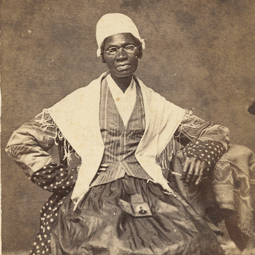 Old photo of Sojourner truth with grandson sitting on her lap
