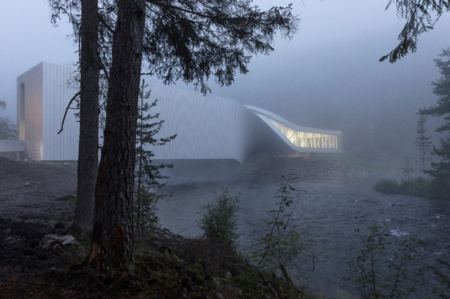 Photo of a bridge in fog