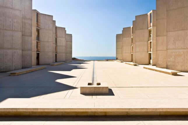 Photo of the Salk Institute's concrete plaza
