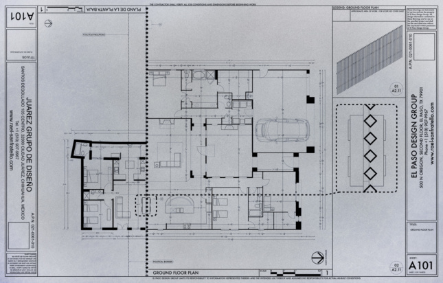 View of floor plan cut in half with a wall
