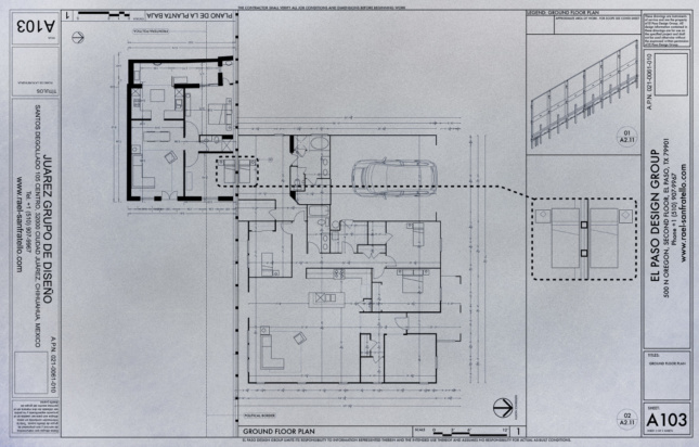 floor plan of a house with a wall running through the middle