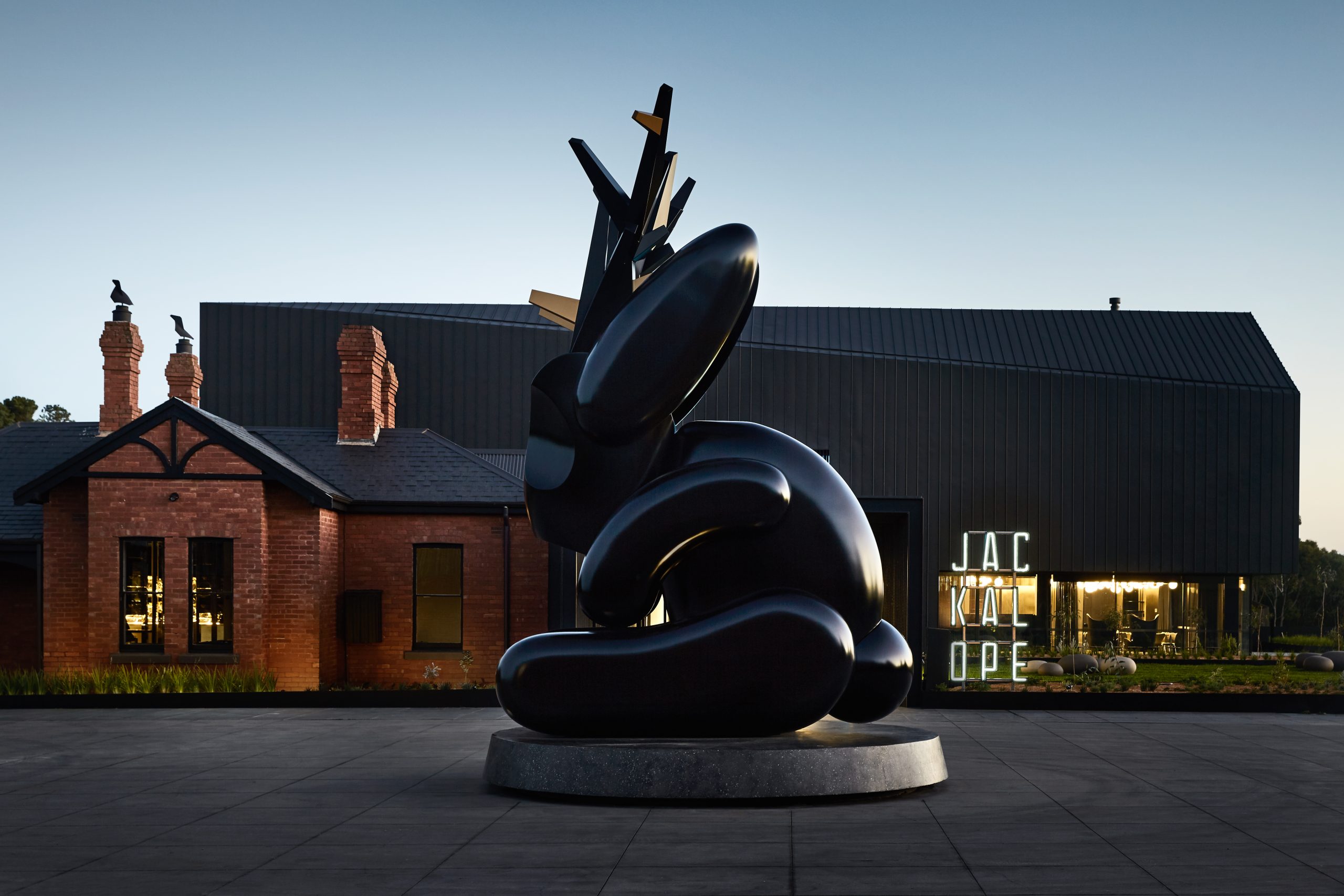 Statue of a giant jackalope in Melbourne