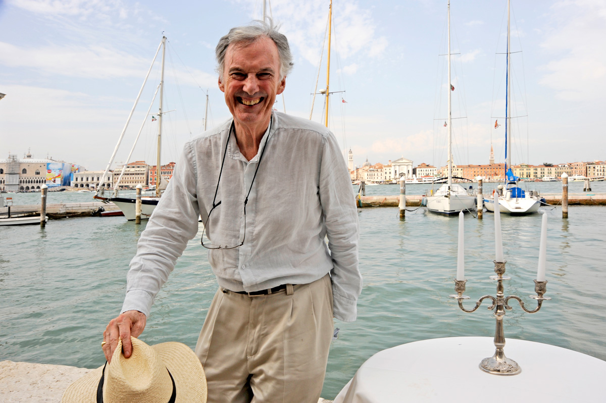 Image of white older male on a boat