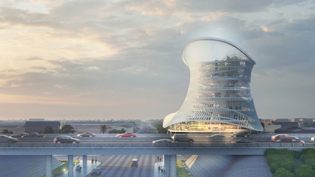 Rendering of the exterior of the Pulse Museum by Coldefy & Associés'