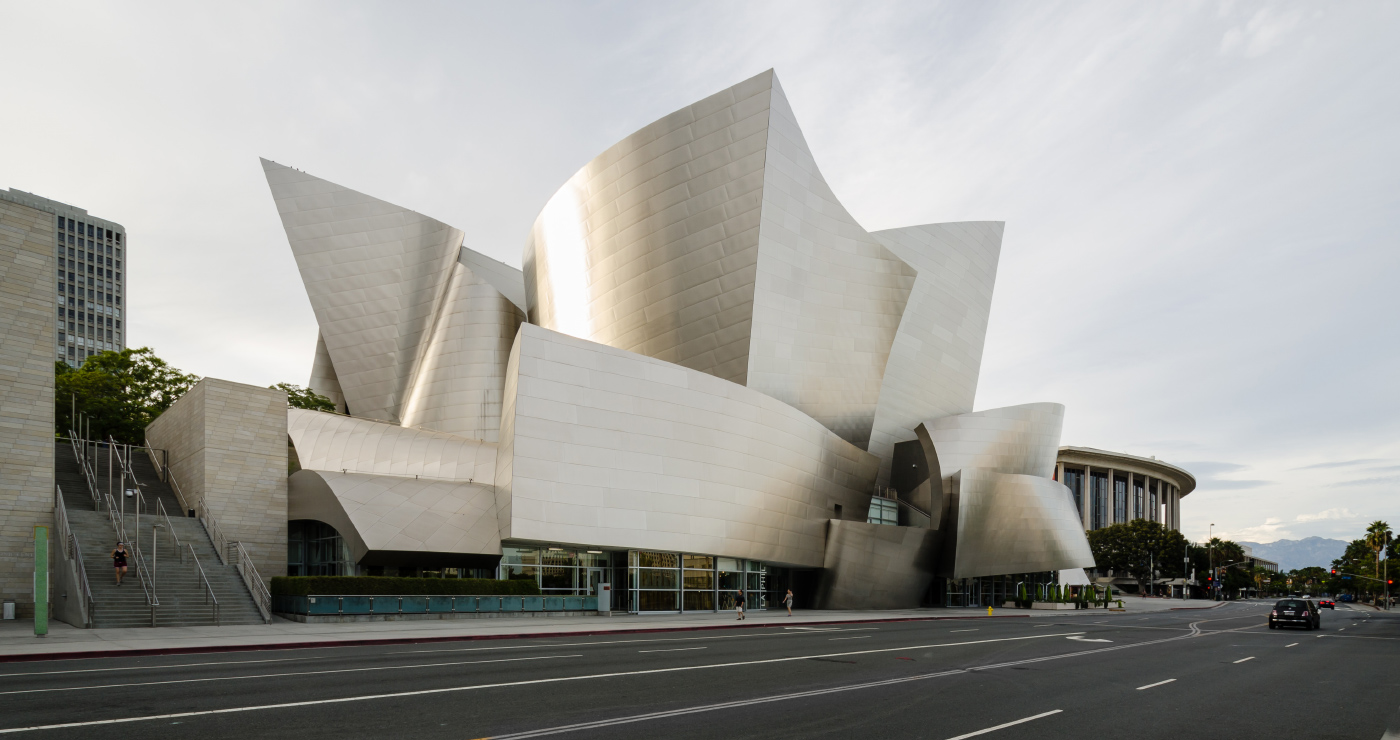 Photo of Frank Gehry's twisting concert hall in Los Angeles