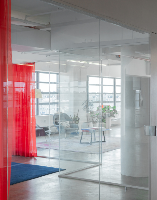 Interior of Office with colored curtain