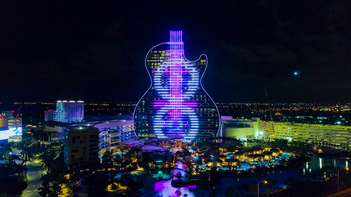 Guitarshaped Hard Rock hotel opens in Hollywood, Florida
