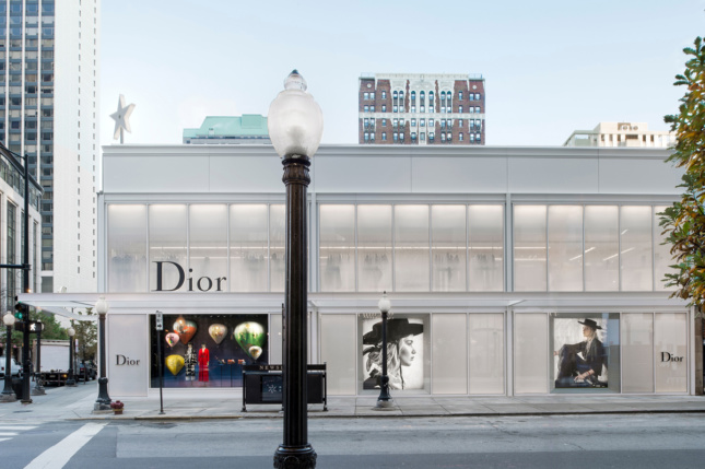The facade of a two story Dior store