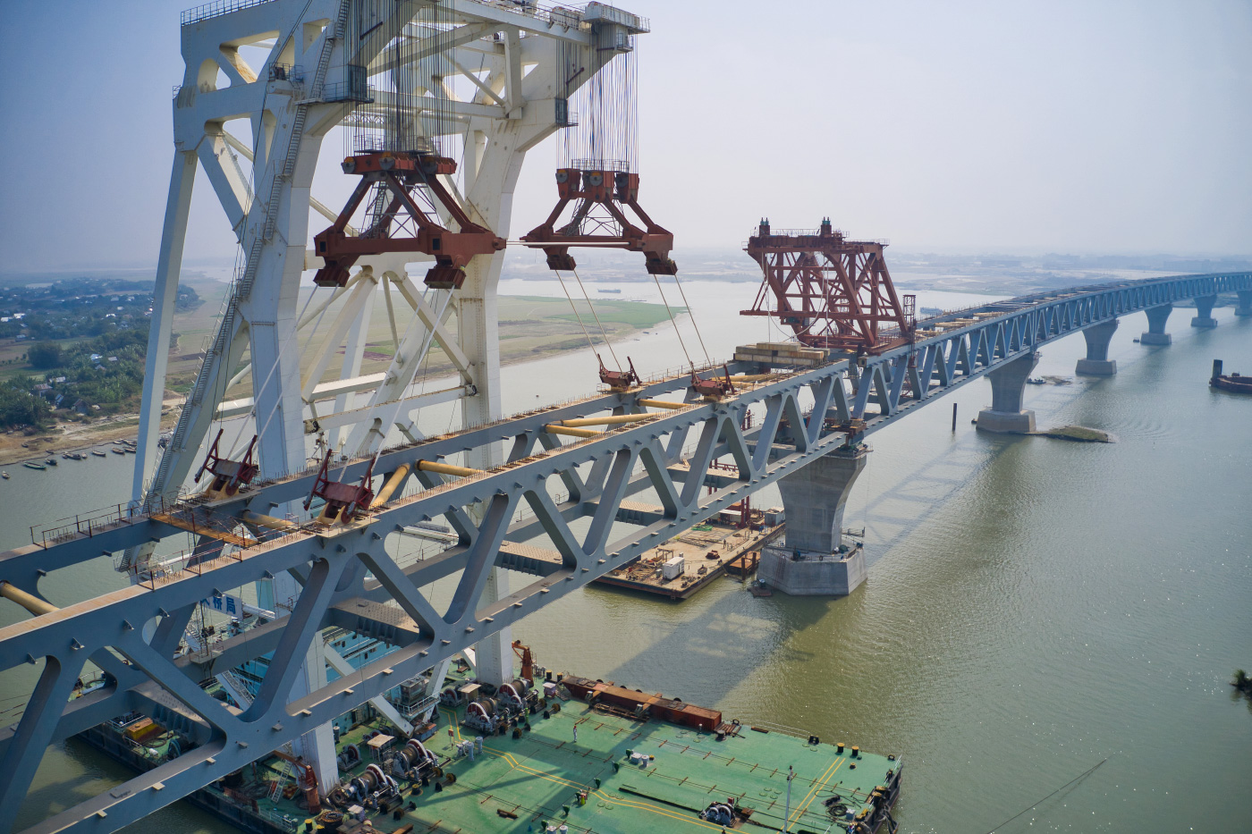 Photo of a bridge spanning a river, part of China's belt and road initiative