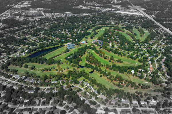 Aerial image of golf course