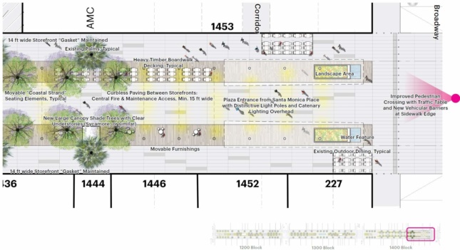 Aerial diagram of a street improvement plan
