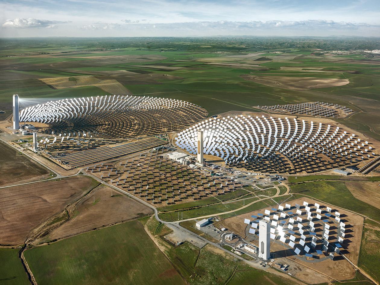 Rendering of a field full of solar panels, part of a SCI-arc presentation