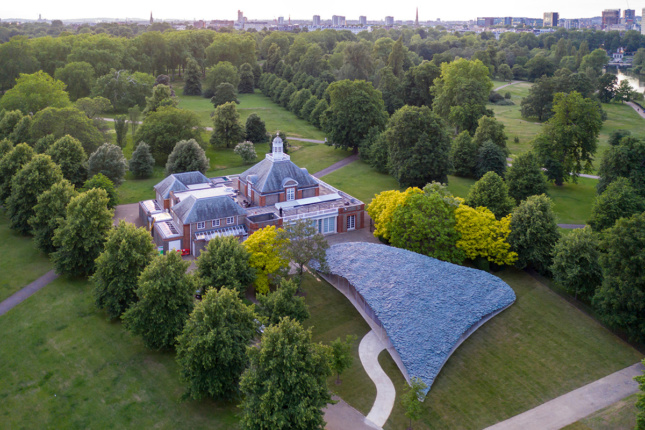 Architecture pavilion seen from above at the Serpentine Gallery