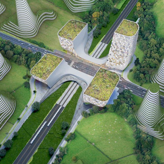 Detail of the proposed central transit hub