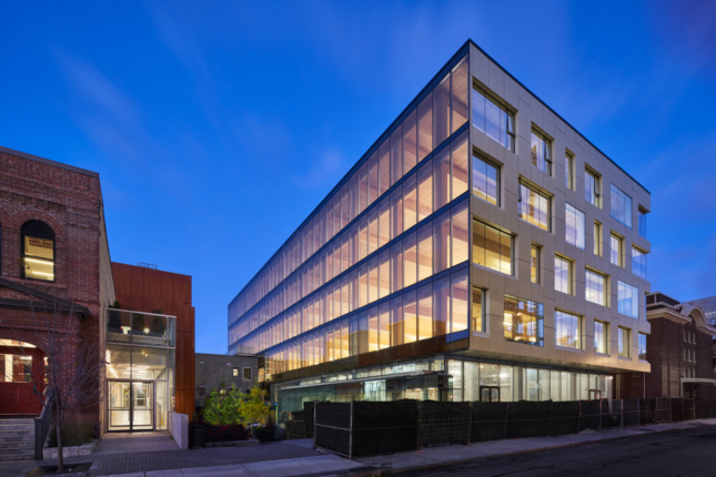 Photo of 80 Atlantic, a glass-and-timber boxy office building