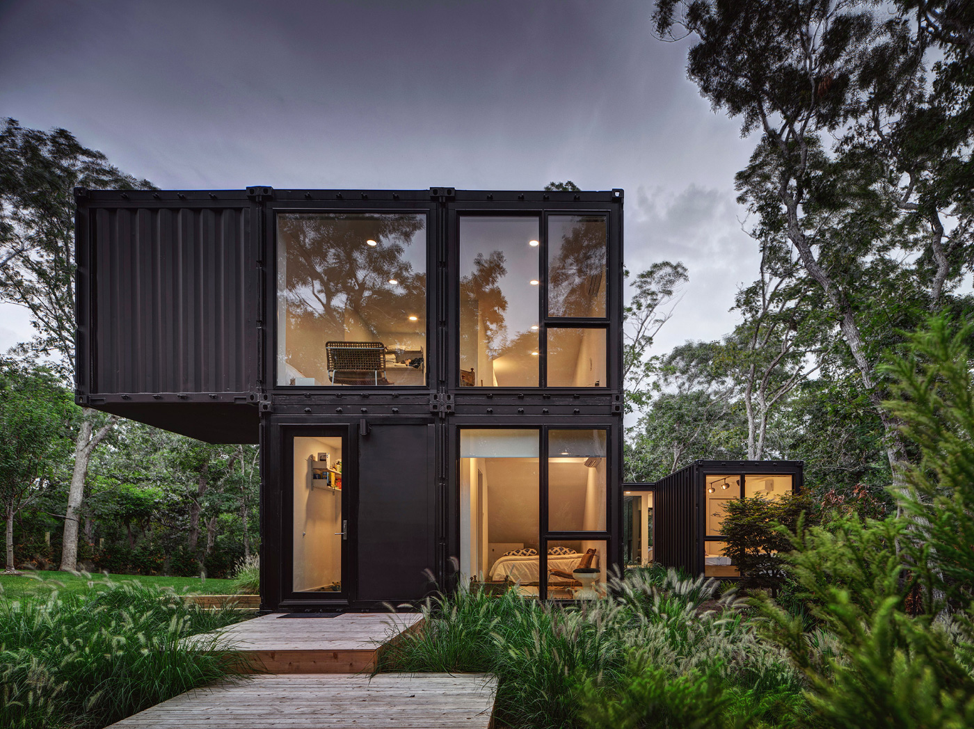 A home constructed of shipping containers