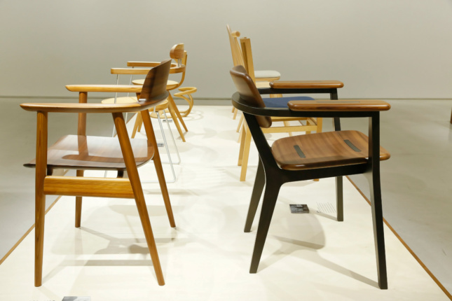 Eight chairs in a line