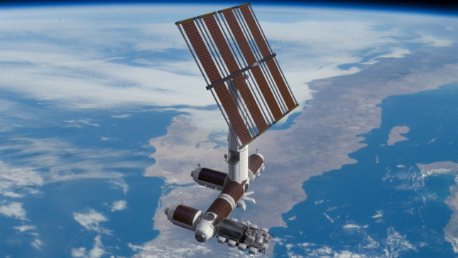 Rendering of a space station