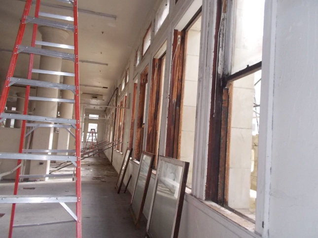 interior of project with repaired window frames