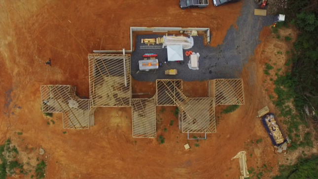 Aerial photo of a construction site