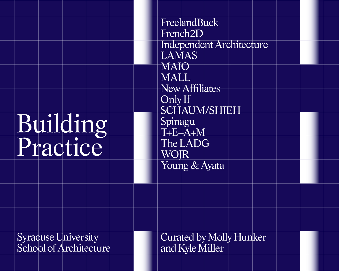 A poster that says Building Practice on a blue background