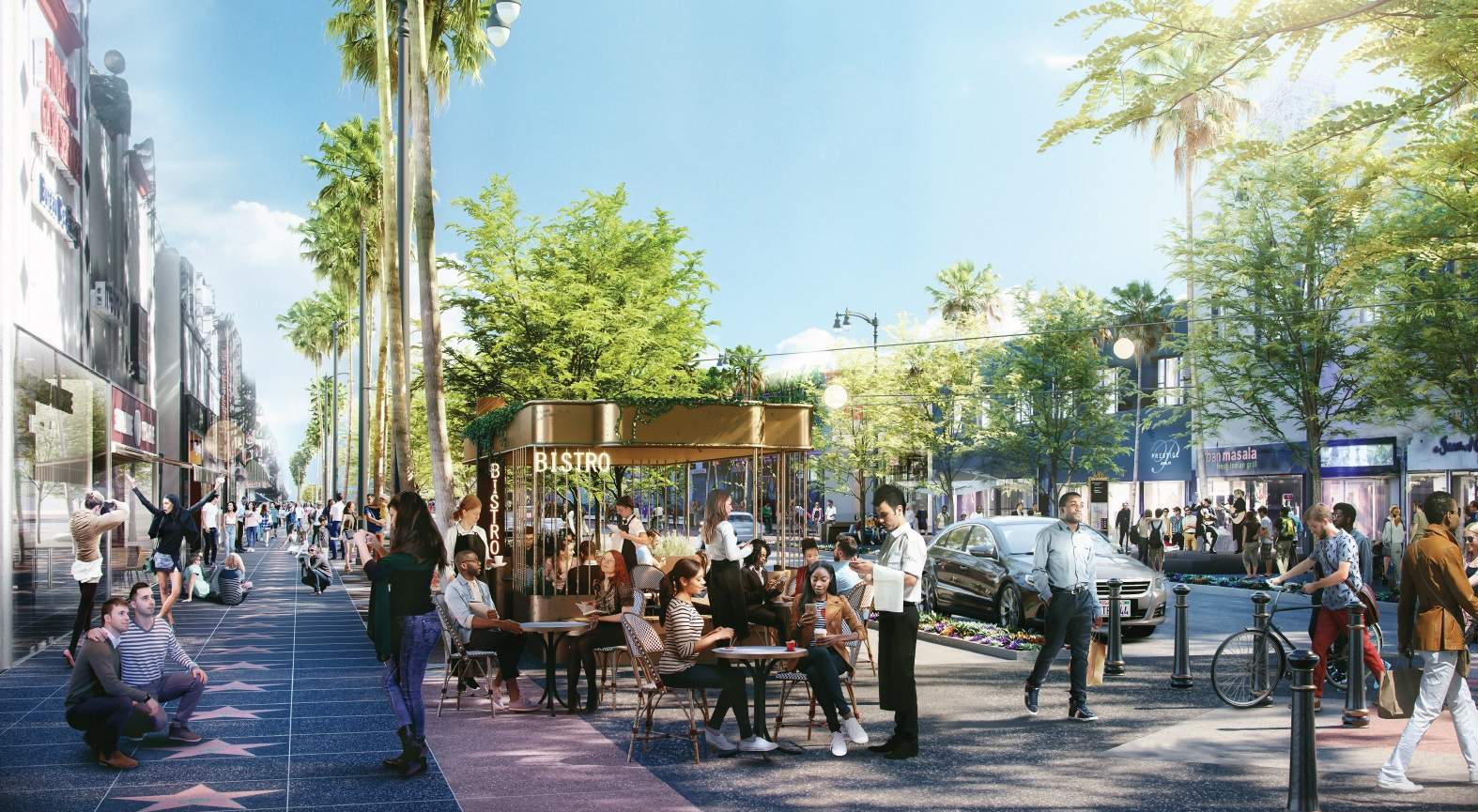 bind foran kaos Hollywood Walk of Fame reveals a pedestrian-friendly master plan