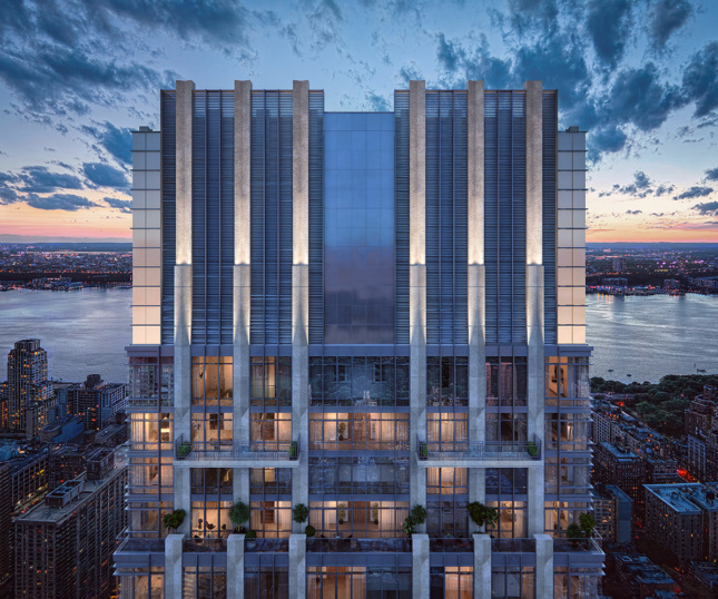 Rendering of top penthouse floors of 200 Amsterdam