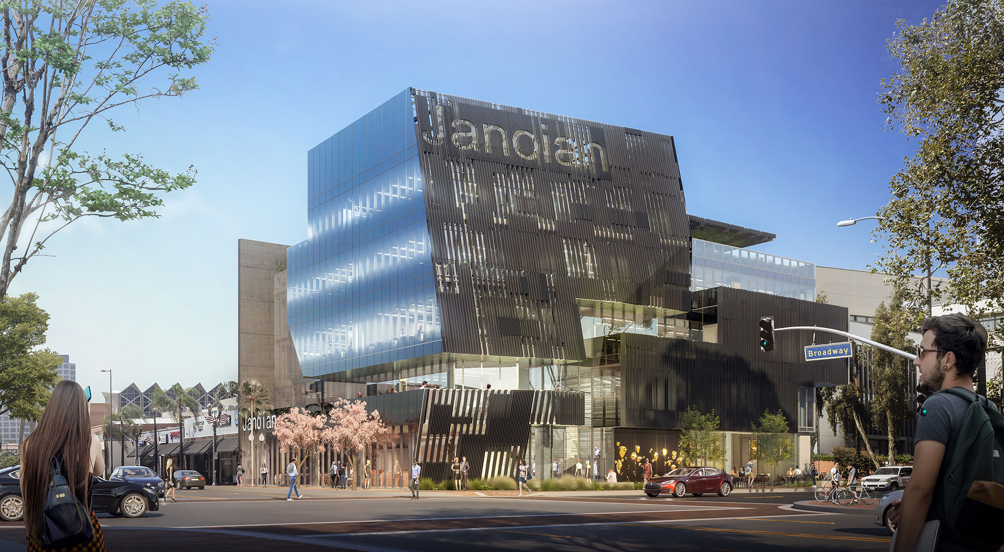 Rendering of a new tower in Glendale with a dynamic, split facade