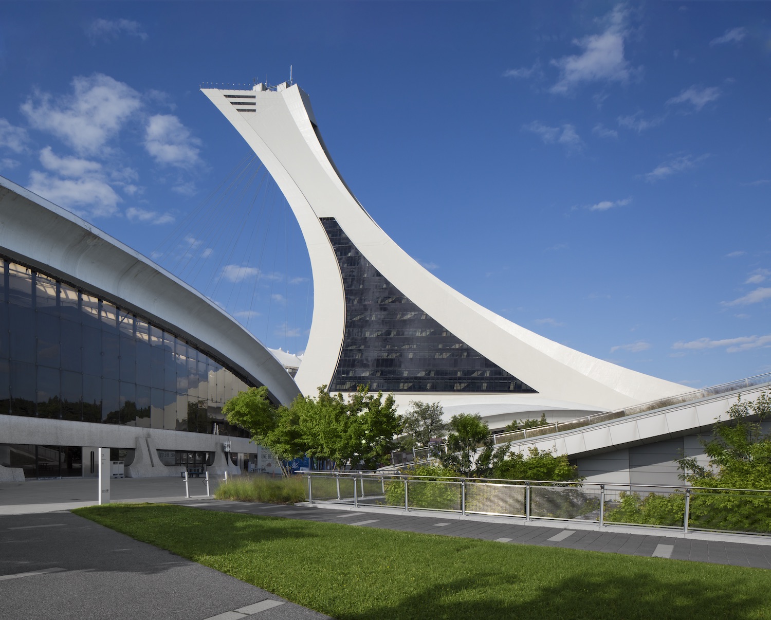 exterior view of the olympic tower in montreal