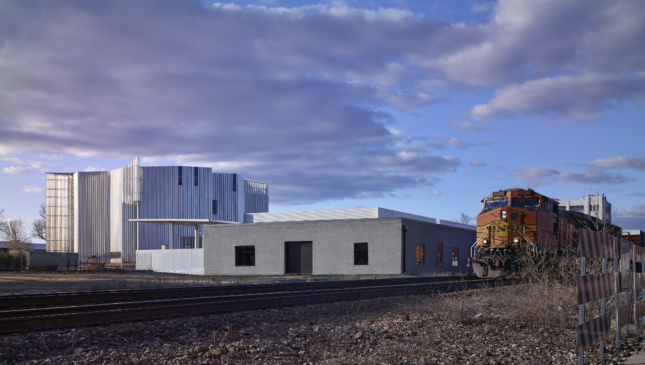 Image of the project adjacent to a freight line