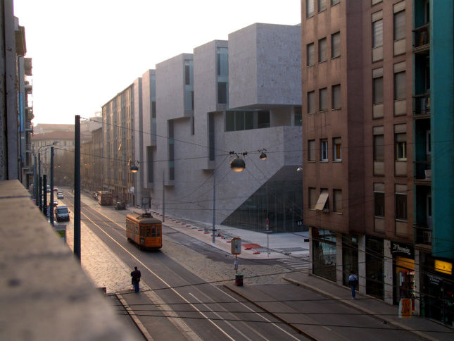 a streetcar university building in Milan