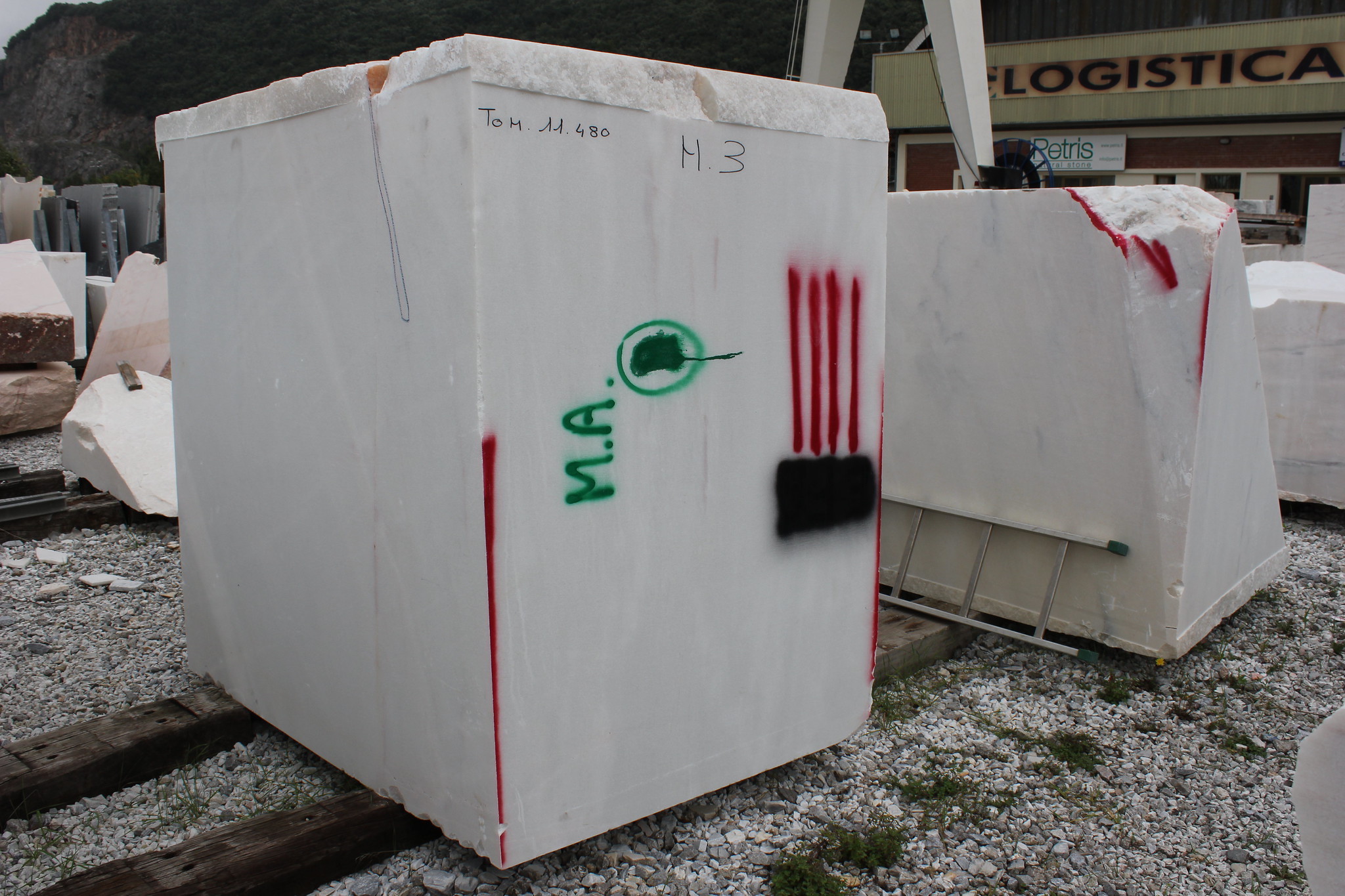 a hunk of Carrara marble in italy, now harder to acquire because of coronavirus