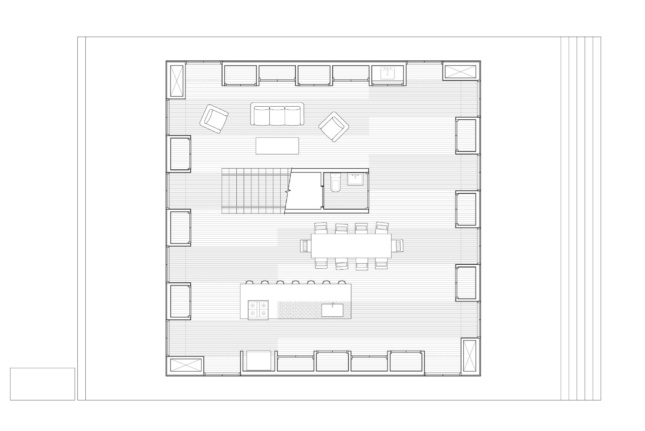 A square floor plan