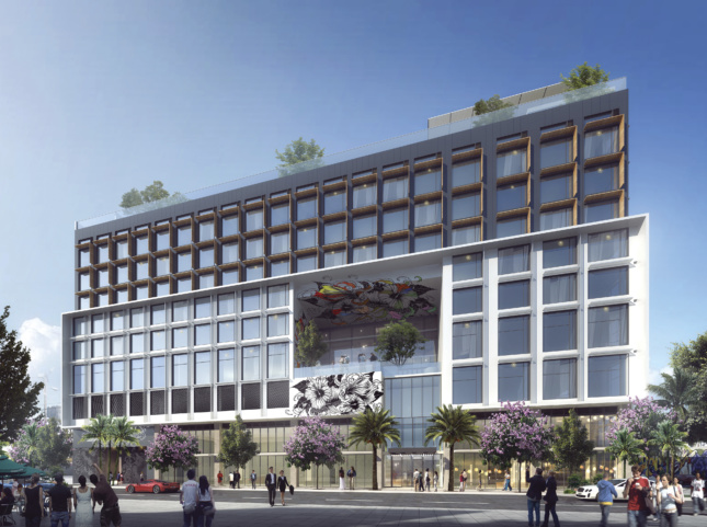 Rendering of NBWW's Arlo Wynwood, a hotel currently under construction