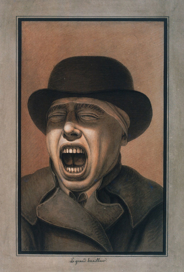 Self-portrait by Jean-Jacques Lequeu titled The Great Yawner