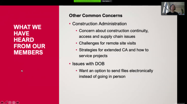 Slide detailing construction administration issues