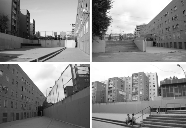 B&W shots of an urban space before being redeveloped