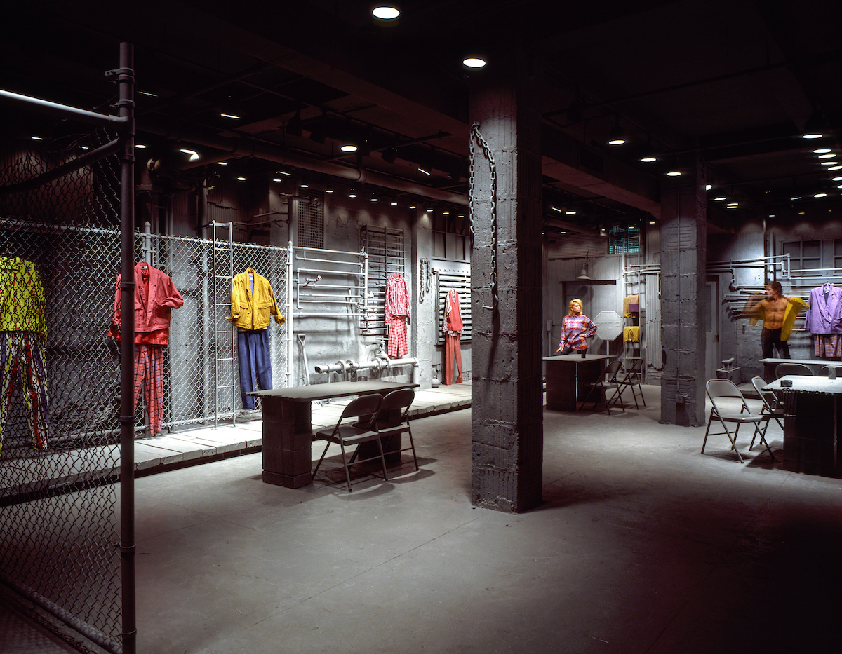 Interior photo of a concrete Willi Smith store with exposed columns