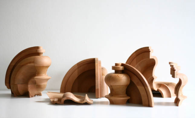 A series of wooden chess topper studies
