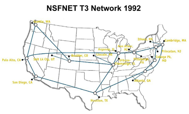 A map of the early internet with few lines