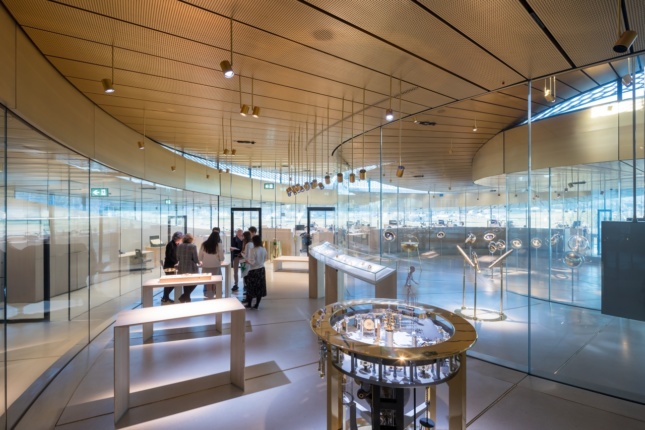 Interior photo of a watchmaking museum
