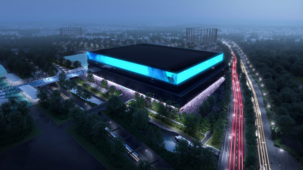 rendering of proposed arena for manchester, the new OVG Manchester