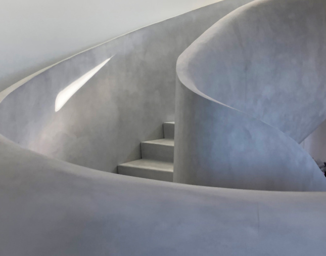 Close-up photo of a concrete staircase