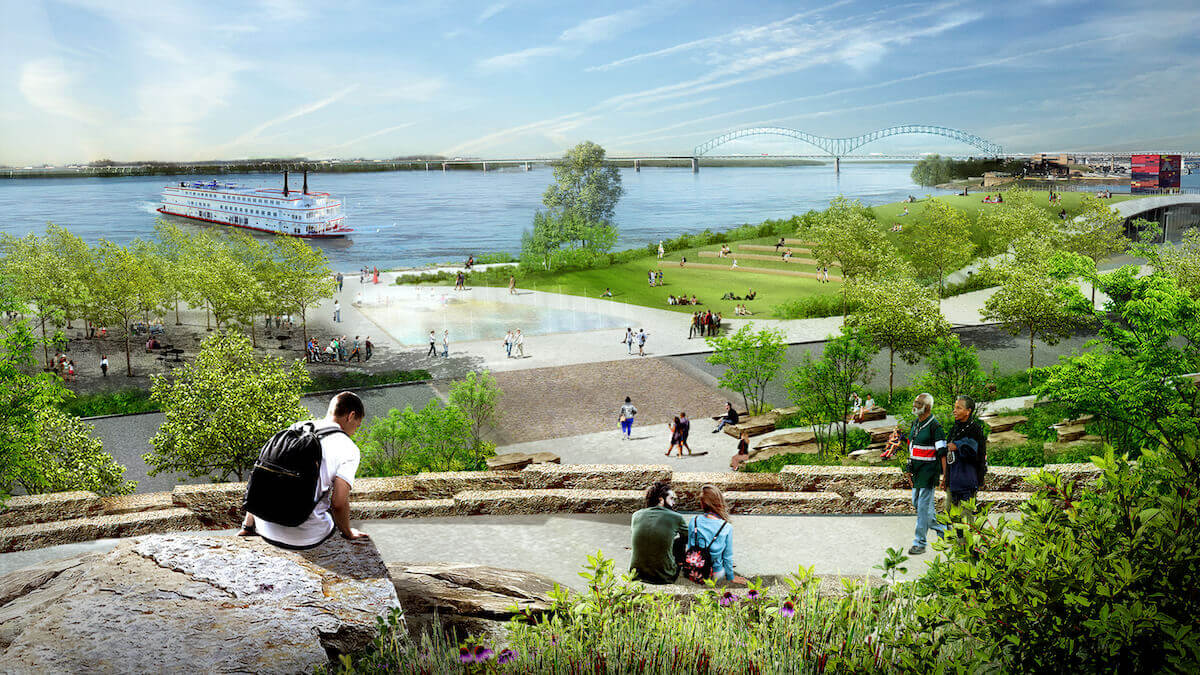 Studio Gang and SCAPE reveal updated plans for riverside park revamp in  Memphis