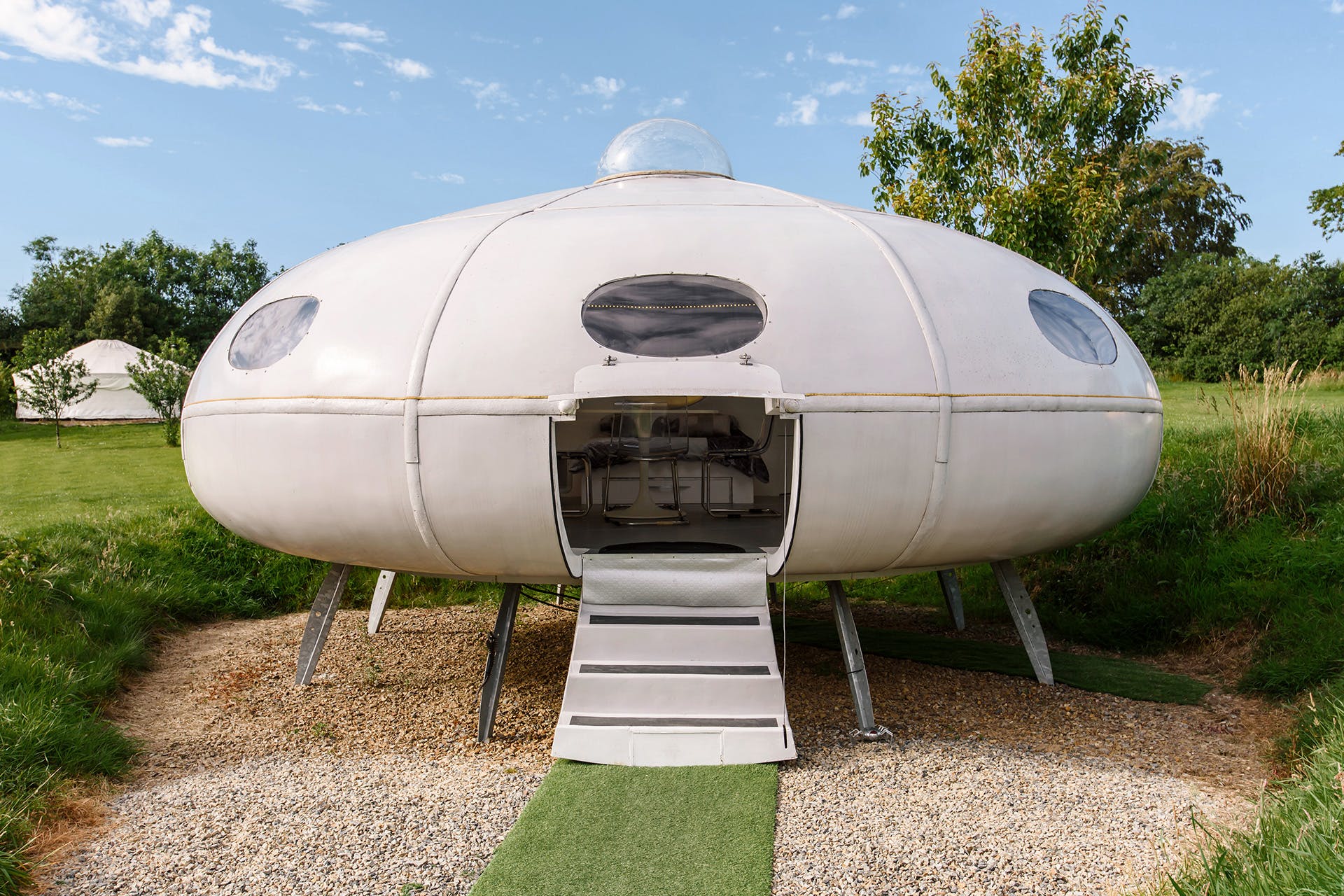 a ufo-styled airbnb property